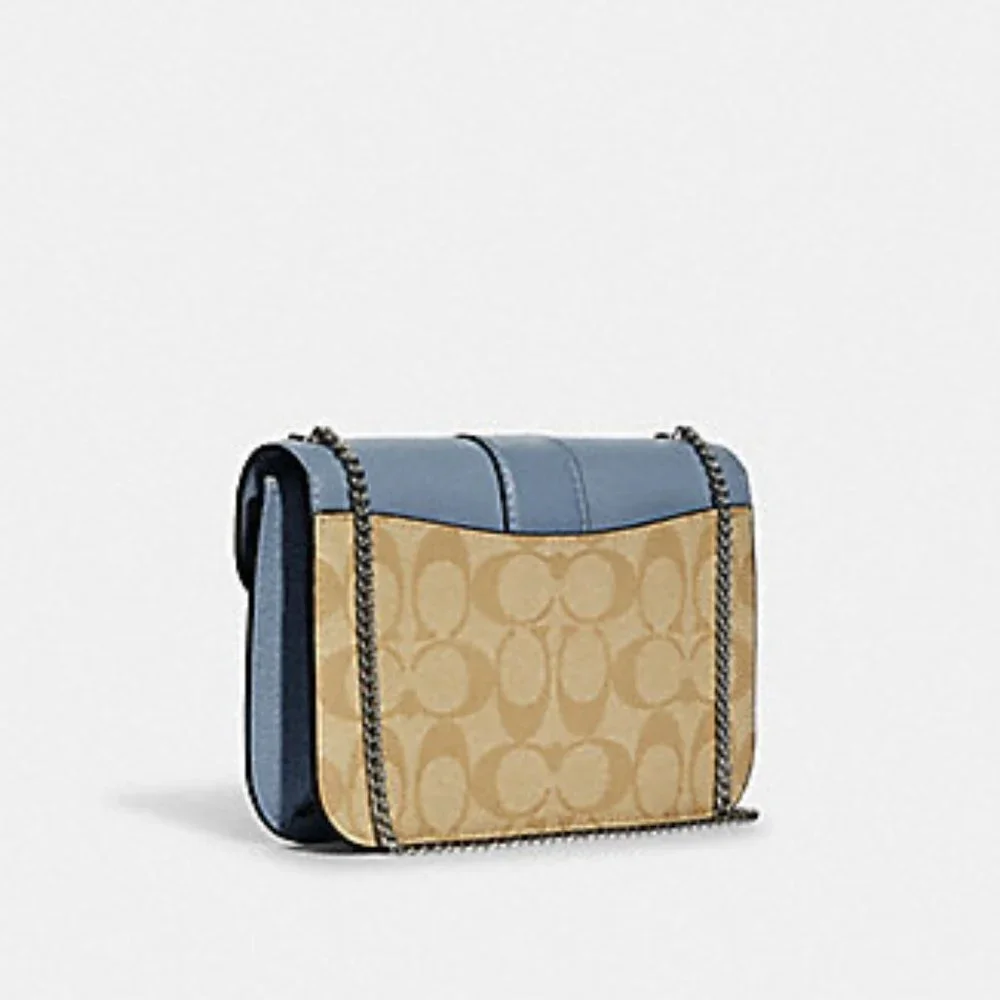 Coach Georgie Crossbody In Signature Canvas Light Khaki / Marble Blue